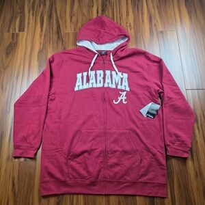 Men's Colosseum Crimson Alabama Crimson Tide Big & Tall Full-Zip Hoodie Size 3XT